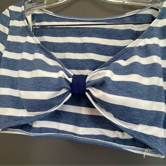 Splendid Anthropologie striped crop top bralette rutched knot tie shirt - Picture 2 of 12